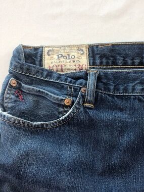 Polo Ralph Lauren Size 40Tx36 Mens The Hampton Relaxed Straight Blue Denim Jeans